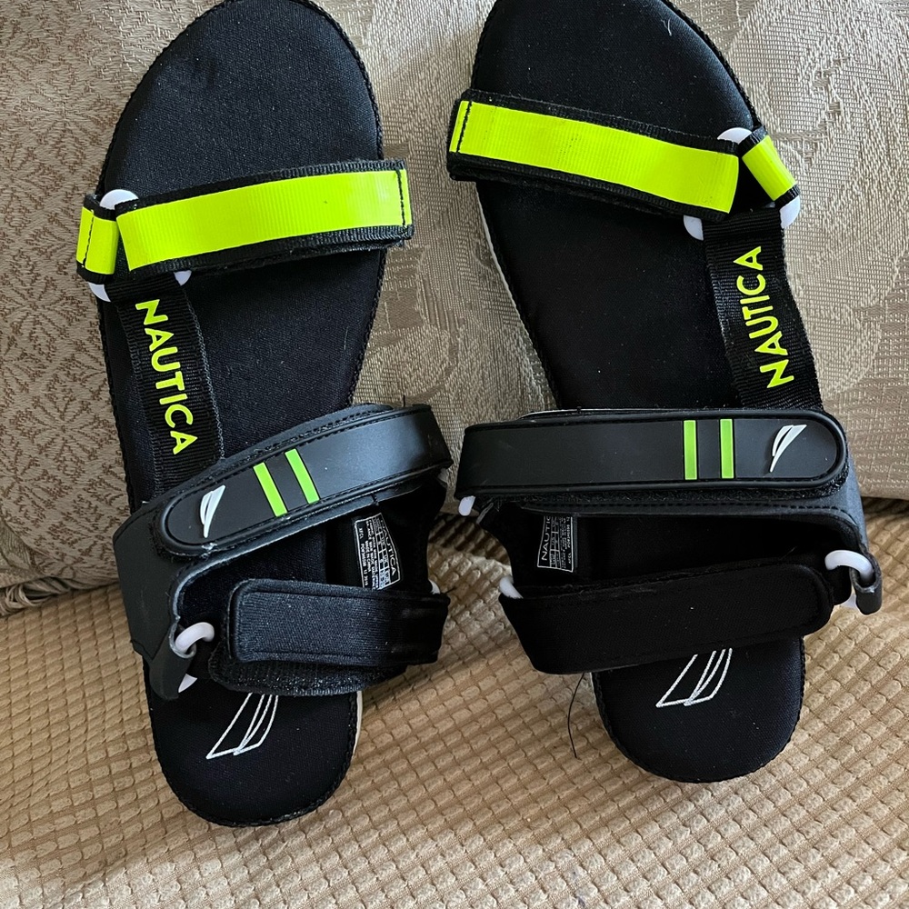 Nautica Black and Neon Sandals